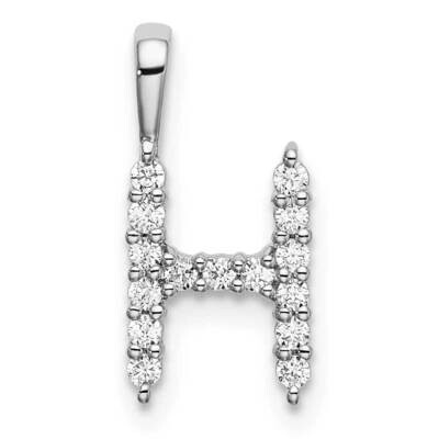 Diamond Letter H Initial Pendant 14k White Gold PM6988H-015-WLG, MPN: PM6988H-015-WLG, 883957886374