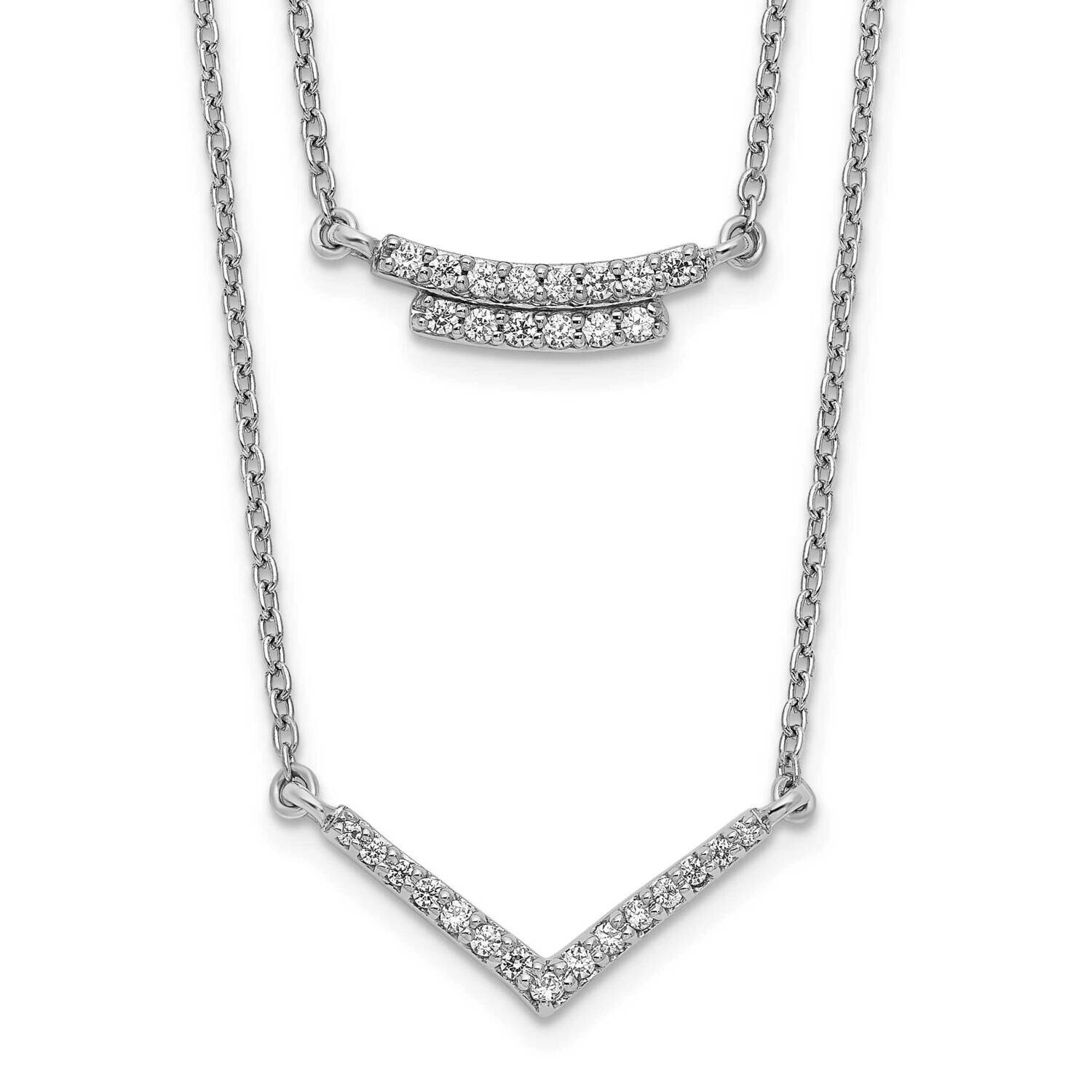 Diamond Double Str18 Inch Necklace 14k White Gold PM3748-025-WA, MPN: PM3748-025-WA, 883957488240