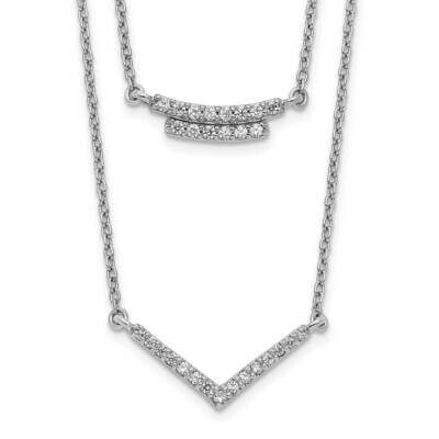 Diamond Double Str18 Inch Necklace 14k White Gold PM3748-025-WA, MPN: PM3748-025-WA, 883957488240