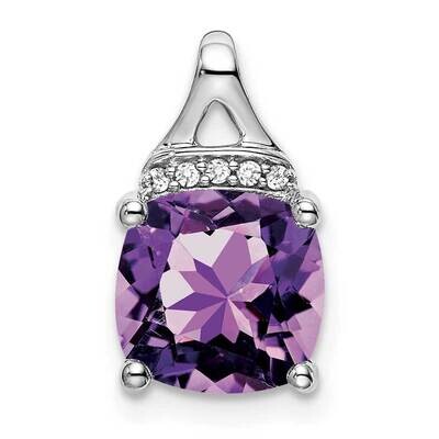 Cushion Amethyst Diamond Pendant 14k White Gold PM7043-AM-002-WA, MPN: PM7043-AM-002-WA,