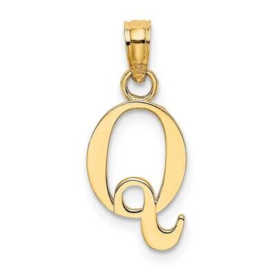 Block Letter Q Initial Pendant 14k Polished Gold K6423Q, MPN: K6423Q, 637218007400
