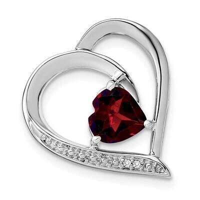 Garnet Diamond Pendant Sterling Silver Rhodium-Plated PM4441-GA-001-SSA, MPN: PM4441-GA-001-SSA,