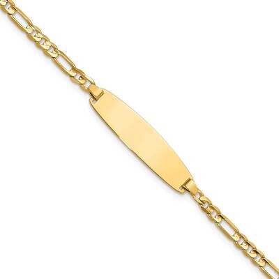 3.0mm Figaro Id Bracelet 8 Inch 14k Gold LID106-8, MPN: LID106-8,