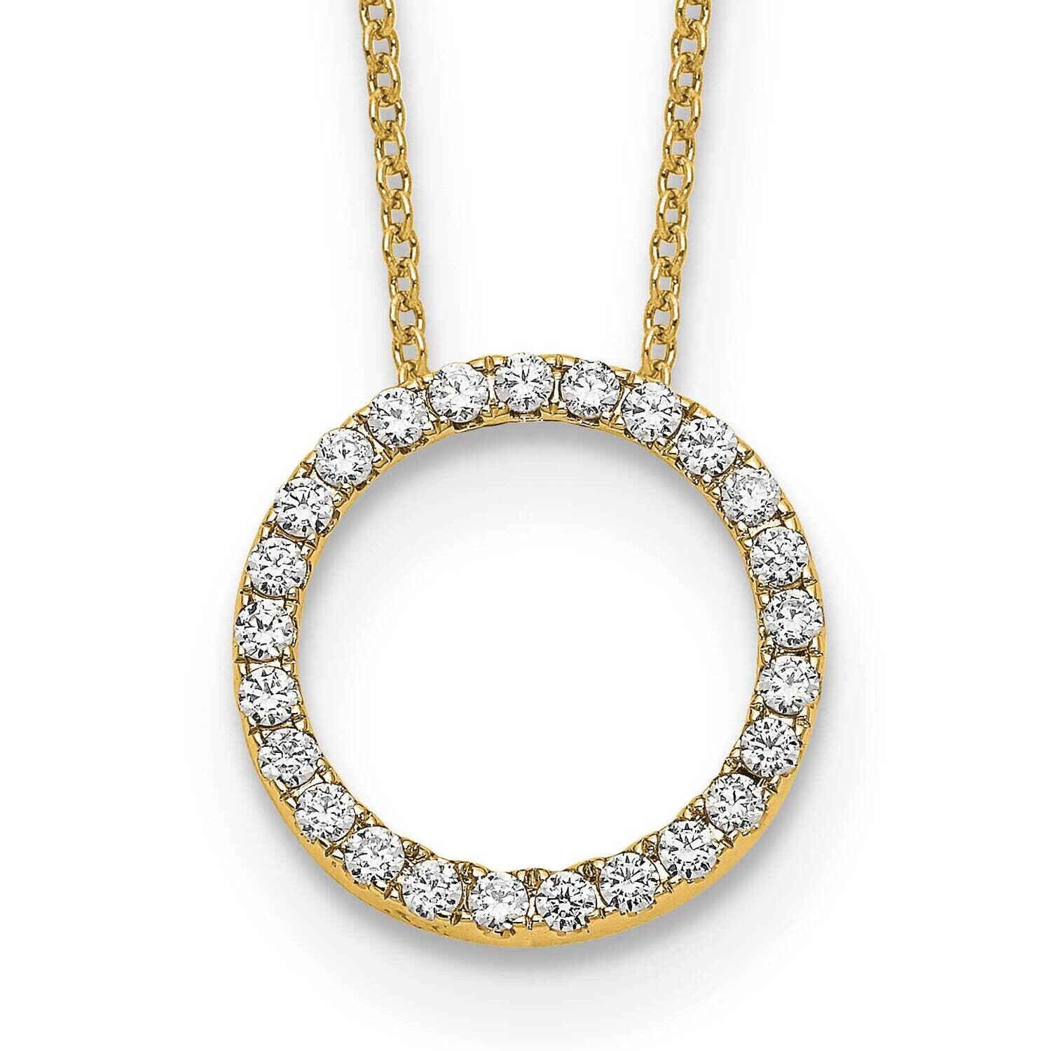 Diamond Circle 18 Inch Necklace 14k Gold PM1002-050-YA, MPN: PM1002-050-YA,