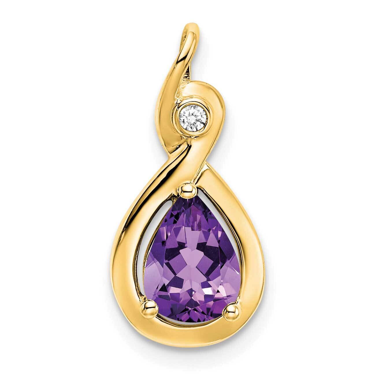 Pear Amethyst Diamond Pendant 10k Gold PM7055-AM-002-1YA, MPN: PM7055-AM-002-1YA,