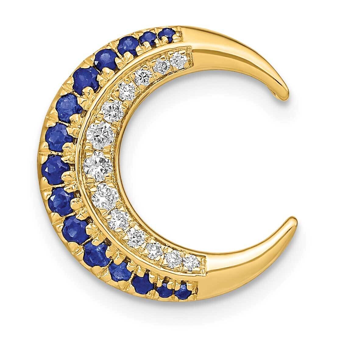 Moon Sapphire Diamond Chain Slide 14k Polished Gold PM6847-SA-012-YA, MPN: PM6847-SA-012-YA,