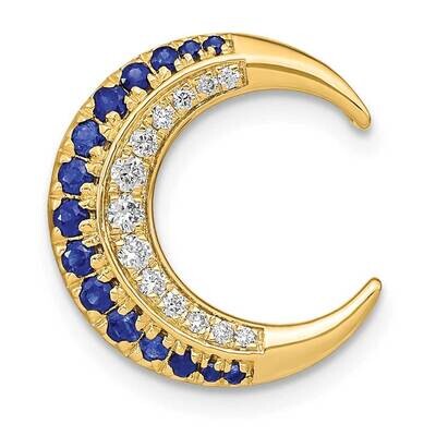 Moon Sapphire Diamond Chain Slide 14k Polished Gold PM6847-SA-012-YA, MPN: PM6847-SA-012-YA,