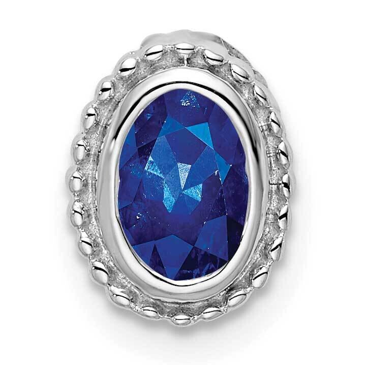 Oval Sapphire Chain Slide 9 Inch 14k White Gold PM7202-SA-W, MPN: PM7202-SA-W,