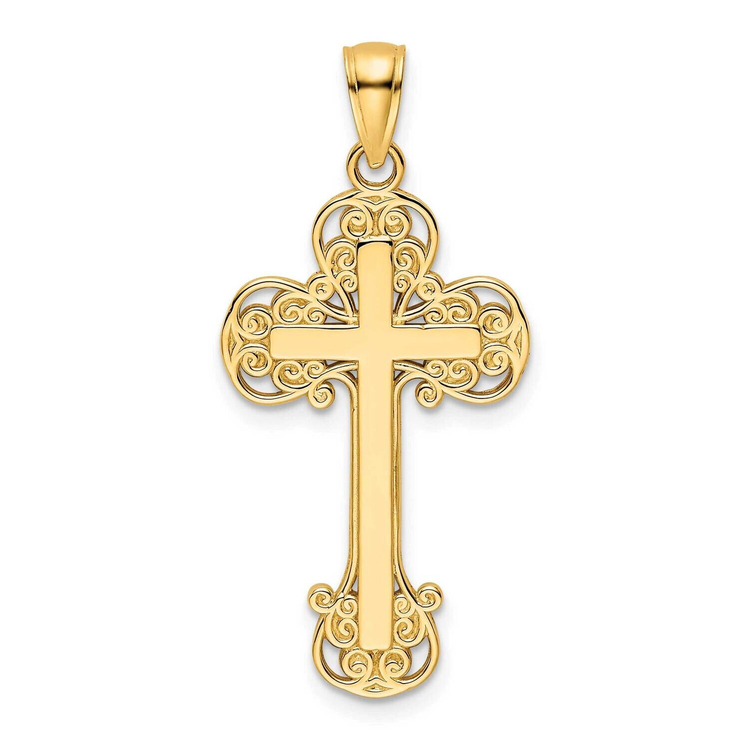 Fancy Cross Pendant 14k Polished Gold K9821, MPN: K9821,