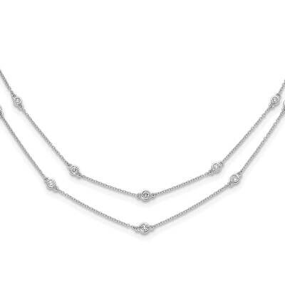 Diamond Multi Station Double StrBracelet 7 Inch 14k White Gold PM3755-025-WA, MPN: PM3755-025-WA,