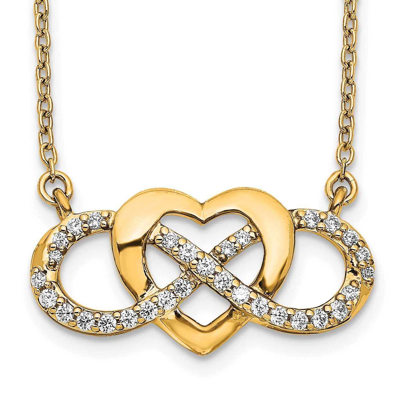 Diamond Infinity Heart 18 Inch Necklace 14k Gold PM3806-020-YA, MPN: PM3806-020-YA,