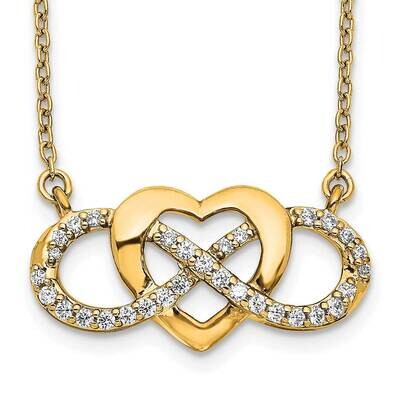 Diamond Infinity Heart 18 Inch Necklace 14k Gold PM3806-020-YA, MPN: PM3806-020-YA,