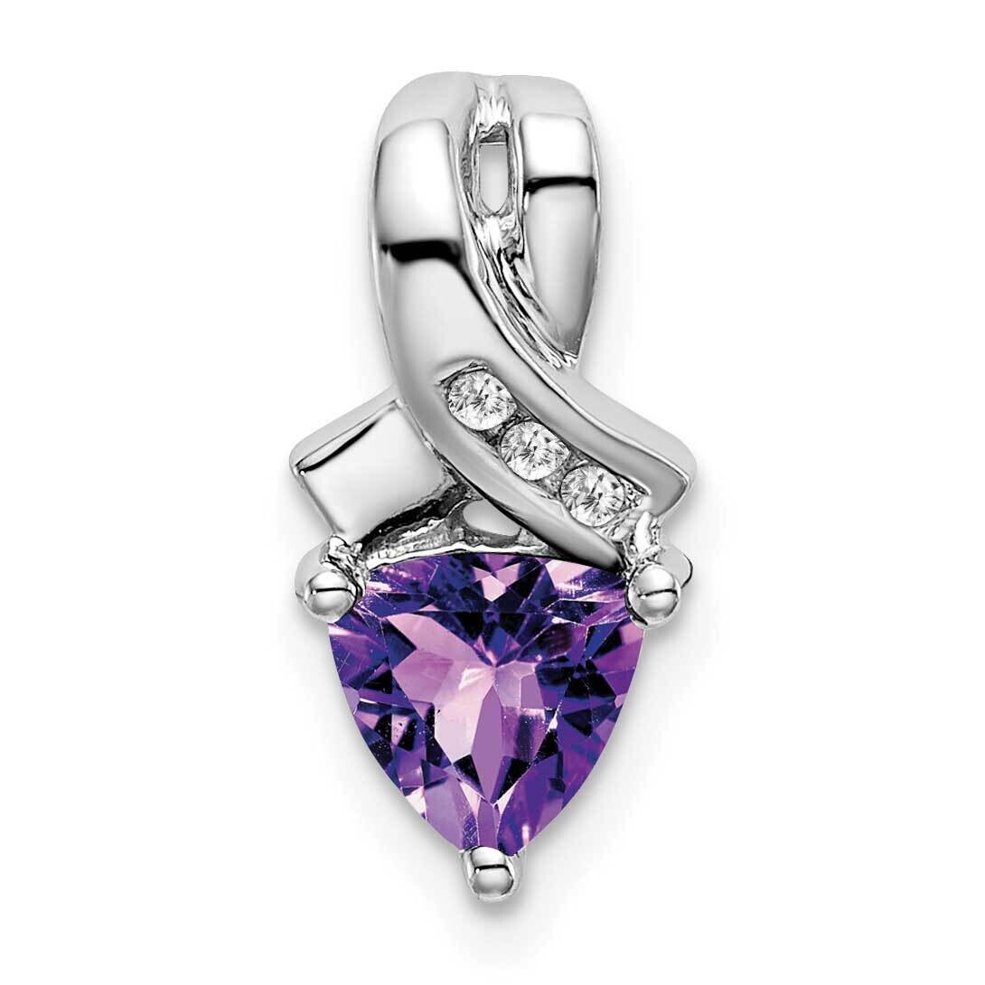Trillion Amethyst Diamond Pendant 14k White Gold PM7053-AM-003-WA, MPN: PM7053-AM-003-WA,