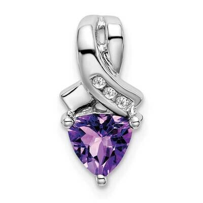 Trillion Amethyst Diamond Pendant 14k White Gold PM7053-AM-003-WA, MPN: PM7053-AM-003-WA,