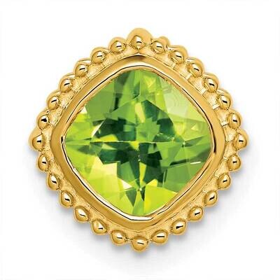Cushion Peridot Chain Slide 11 Inch 14k Gold PM7201-PE-Y, MPN: PM7201-PE-Y,