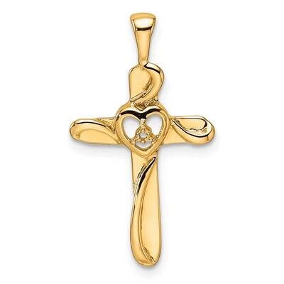 Diamond Cross Pendant Mounting 14k Gold PM4993-001-Y, MPN: PM4993-001-Y,