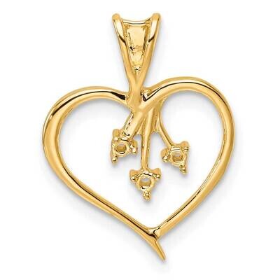 Heart Pendant Mounting 14k Gold PM4832-005-Y, MPN: PM4832-005-Y,