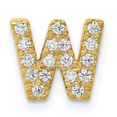 Diamond Letter W Initial Charm 10k Gold PM5221W-016-1YA, MPN: PM5221W-016-1YA,