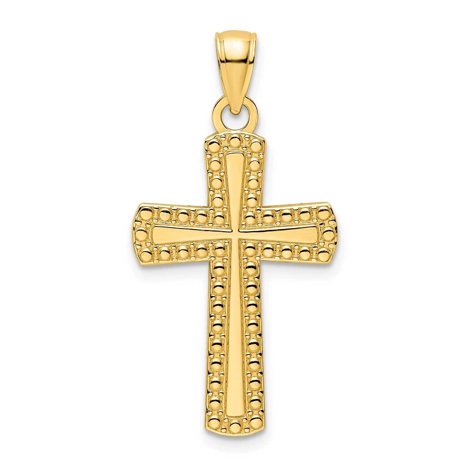 Beaded Cross Pendant 14k Polished Gold K9834, MPN: K9834,
