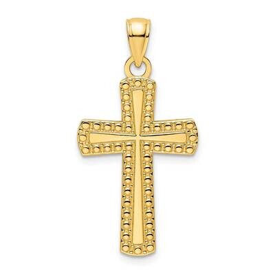 Beaded Cross Pendant 14k Polished Gold K9834, MPN: K9834,