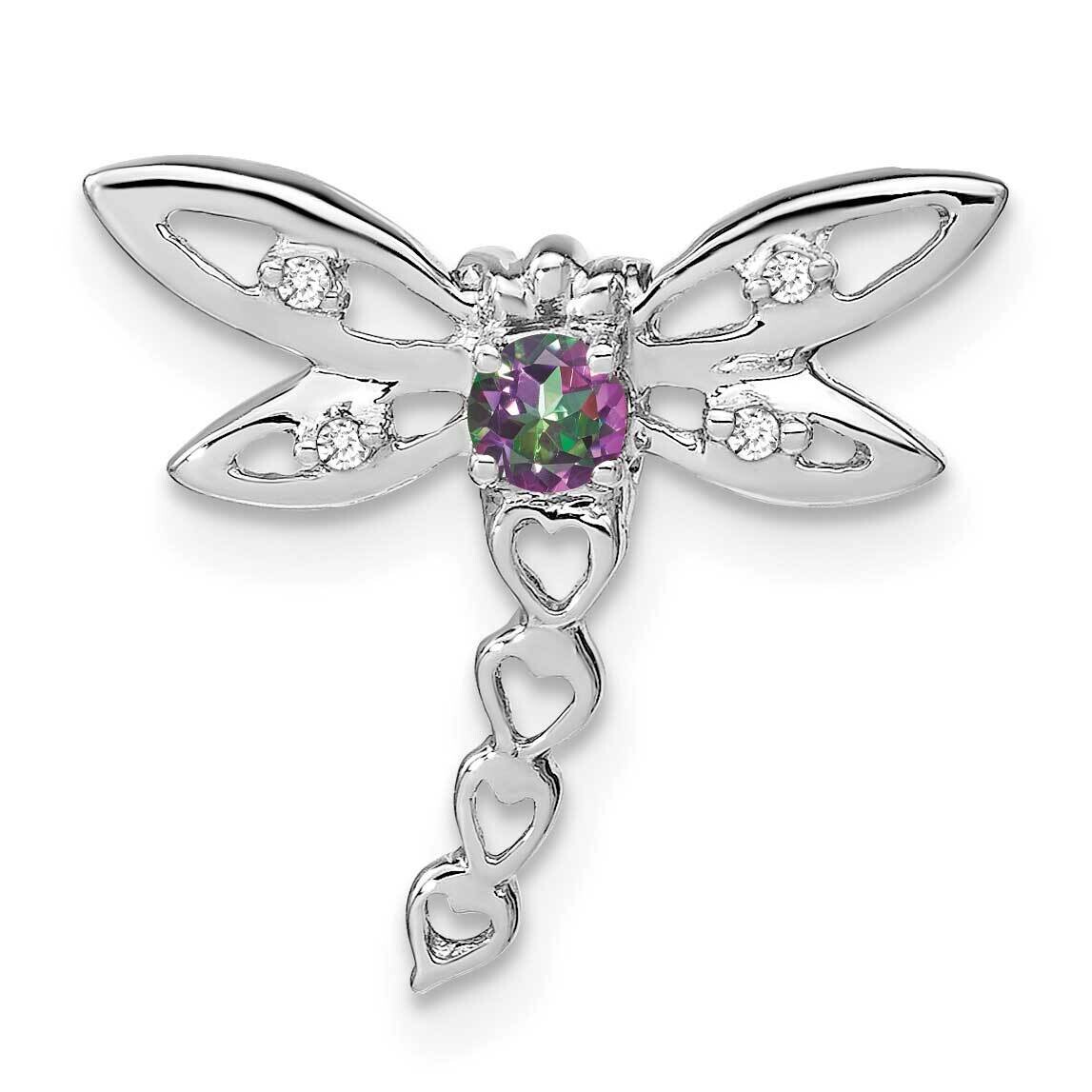 Mystic Fire Topaz Diamond Dragonfly Chain Slide 14k White Gold PM7039-FT-002-WA, MPN: PM7039-FT-002…