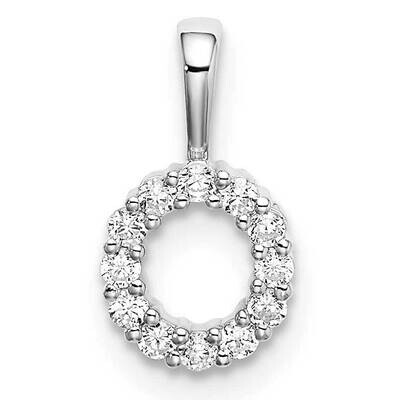 Diamond Letter O Initial Pendant 14k White Gold PM6988O-012-WLG, MPN: PM6988O-012-WLG, 883957886732