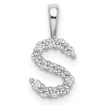 Diamond Letter S Initial Pendant 14k White Gold PM6988S-013-WLG, MPN: PM6988S-013-WLG, 883957887043