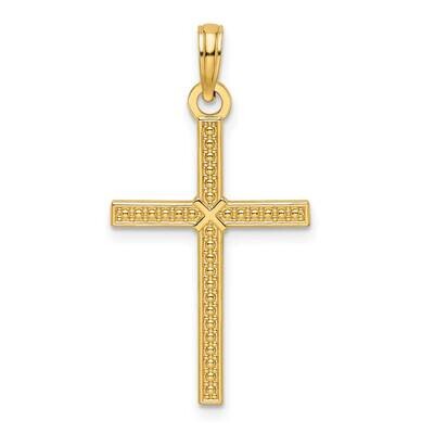 Beaded &amp; Polished Fancy Cross Pendant 14k Gold K9903, MPN: K9903,