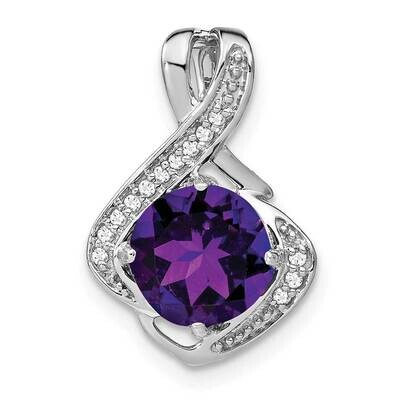 Amethyst Diamond Pendant 14k White Gold PM7058-AM-006-WA, MPN: PM7058-AM-006-WA,