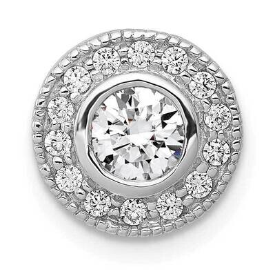 4.7mm Center Diamond Semi-Mount Chain Slide 14k White Gold PM4755-050-WA, MPN: PM4755-050-WA,