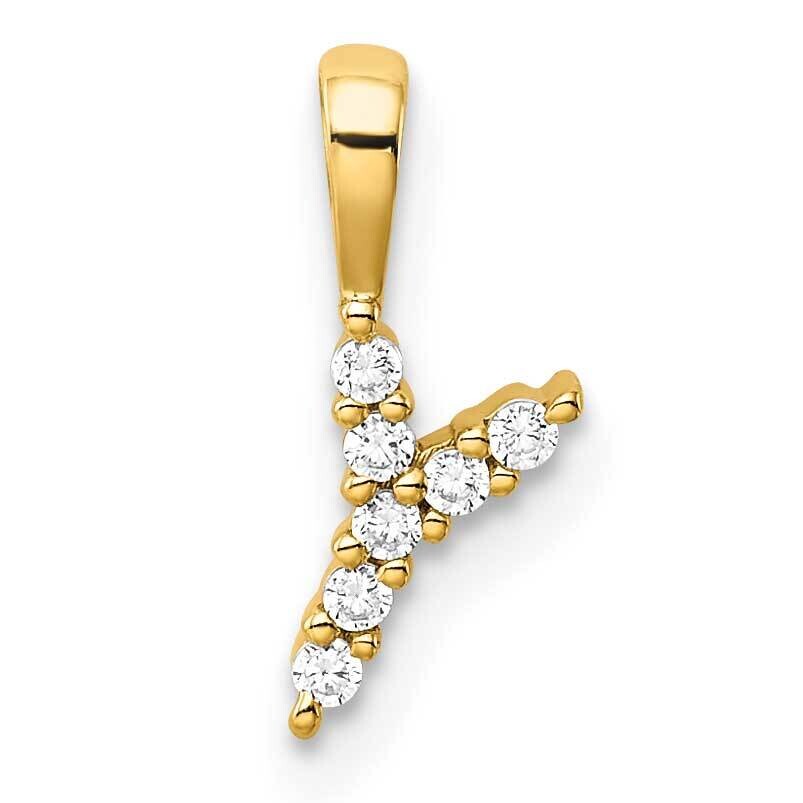 Diamond Letter Y Initial Pendant 14k Gold PM6988Y-007-YLG, MPN: PM6988Y-007-YLG, 883957888316