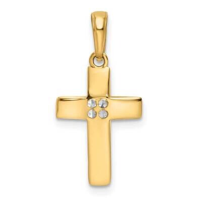 Diamond-Cut Cross Pendant 14k Gold With Rhodium K9794, MPN: K9794,