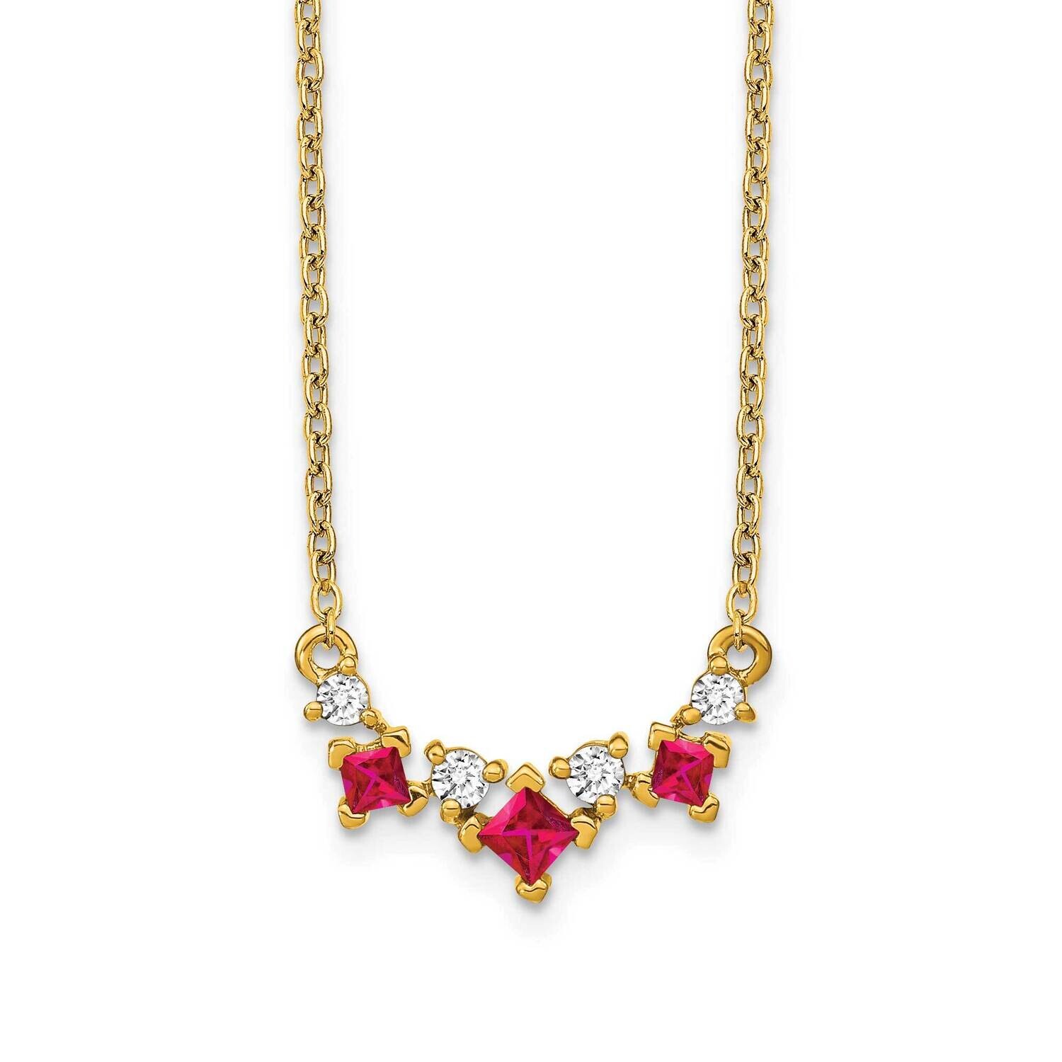 Ruby Diamond 18 Inch Necklace 14k Gold PM7178-RU-012-YA, MPN: PM7178-RU-012-YA, 883957763279