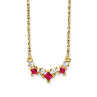 Ruby Diamond 18 Inch Necklace 14k Gold PM7178-RU-012-YA, MPN: PM7178-RU-012-YA, 883957763279