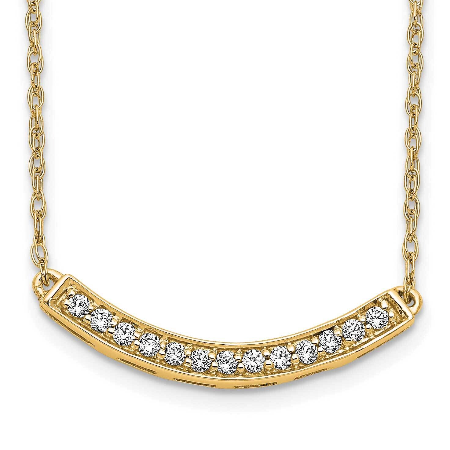 Diamond Curved Bar 18 Inch Necklace 10k Gold PM4679-016-1YA, MPN: PM4679-016-1YA,