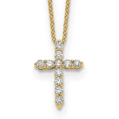 Diamond Cross 18 Inch Necklace 10k Gold PM1000-033-1YA, MPN: PM1000-033-1YA,