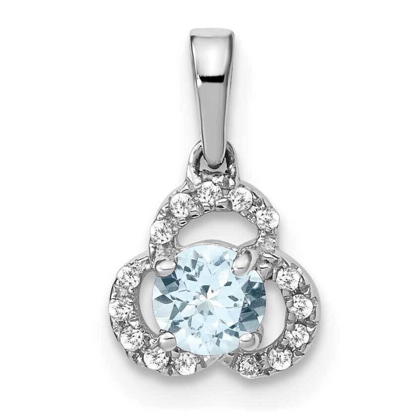 Aquamarine Diamond Pendant 10k White Gold PM3578-AQ-006-1WA, MPN: PM3578-AQ-006-1WA,