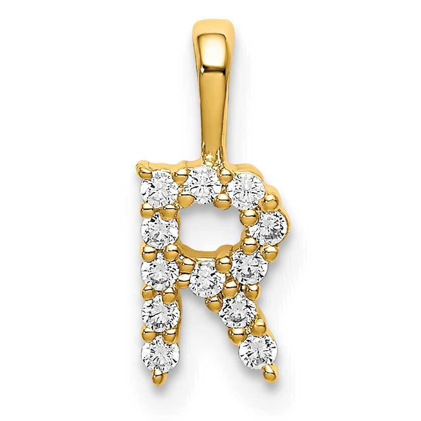 Diamond Letter R Initial Pendant 14k Gold PM6988R-013-YLG, MPN: PM6988R-013-YLG, 883957886961