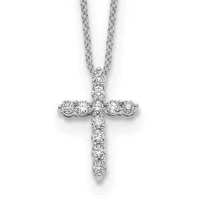 Diamond Cross 18 Inch Necklace 14k White Gold PM1000-033-WA, MPN: PM1000-033-WA, 883957274041