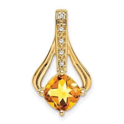 Citrine Diamond Pendant 14k Gold PM7032-CI-002-YA, MPN: PM7032-CI-002-YA,