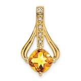 Citrine Diamond Pendant 14k Gold PM7032-CI-002-YA, MPN: PM7032-CI-002-YA,