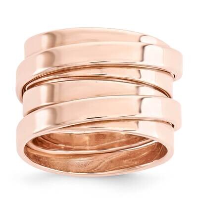 Rose Gp Polished Wrapped Wire Ring Size-5 Sterling Silver J290201171351, MPN: J290201171351,