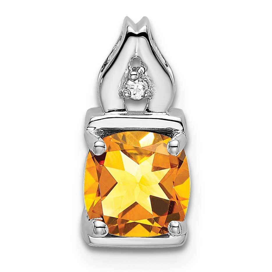 Citrine Diamond Pendant 14k White Gold PM7054-CI-001-WA, MPN: PM7054-CI-001-WA,