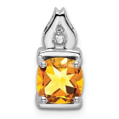 Citrine Diamond Pendant 14k White Gold PM7054-CI-001-WA, MPN: PM7054-CI-001-WA,