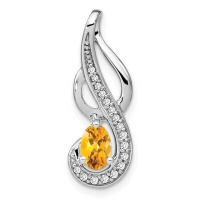 Citrine Diamond Swirl Pendant 14k White Gold PM7042-CI-010-WA, MPN: PM7042-CI-010-WA,