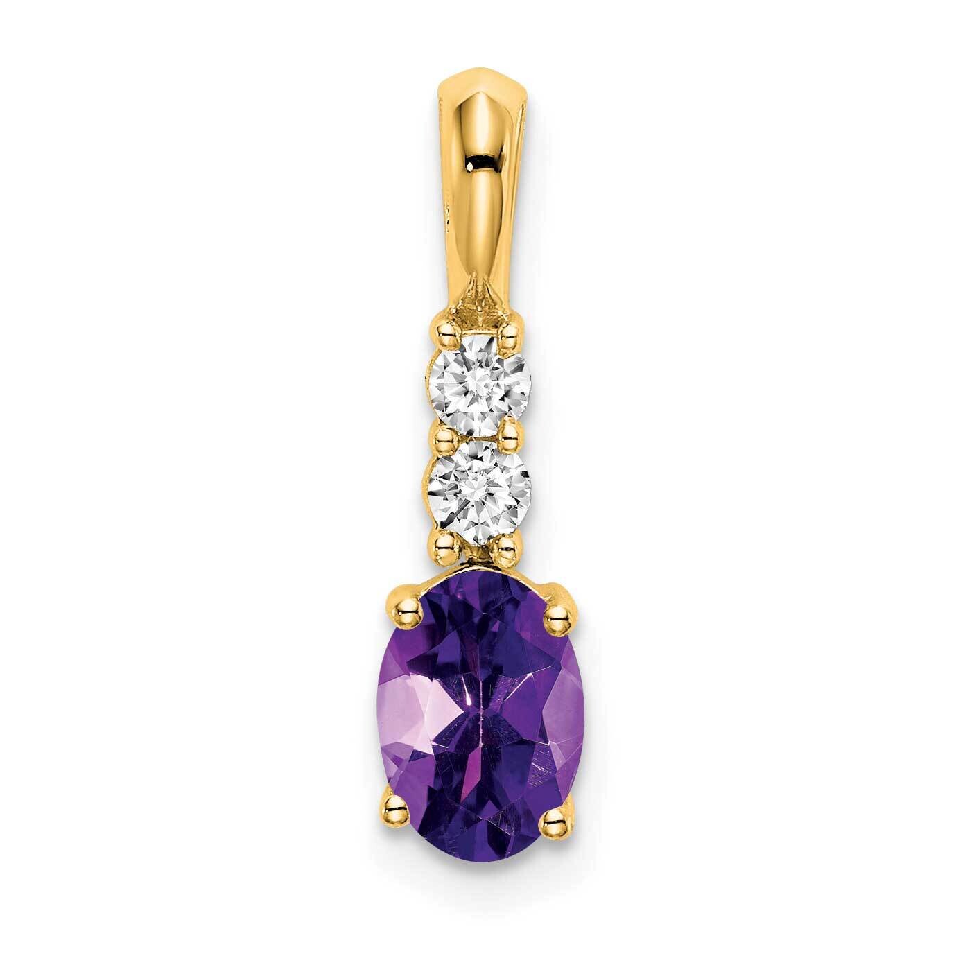 Oval Amethyst Diamond Pendant 14k Gold PM7406-AM-013-YA, MPN: PM7406-AM-013-YA,
