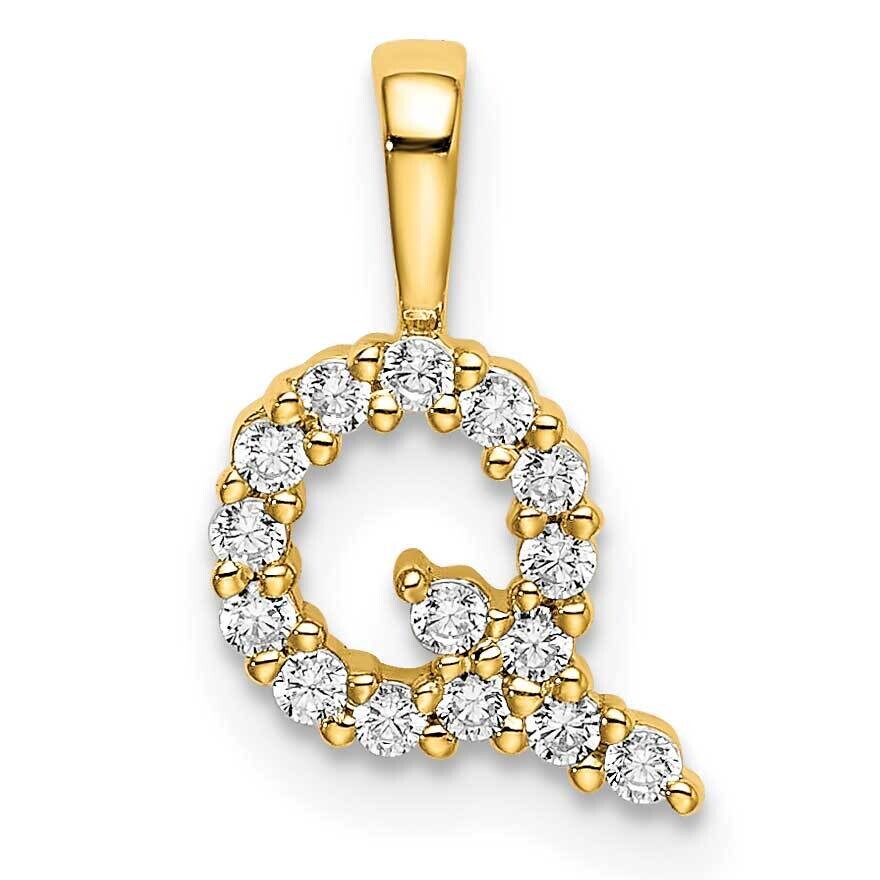 Diamond Letter Q Initial Pendant 14k Gold PM6988Q-015-YLG, MPN: PM6988Q-015-YLG, 883957886916