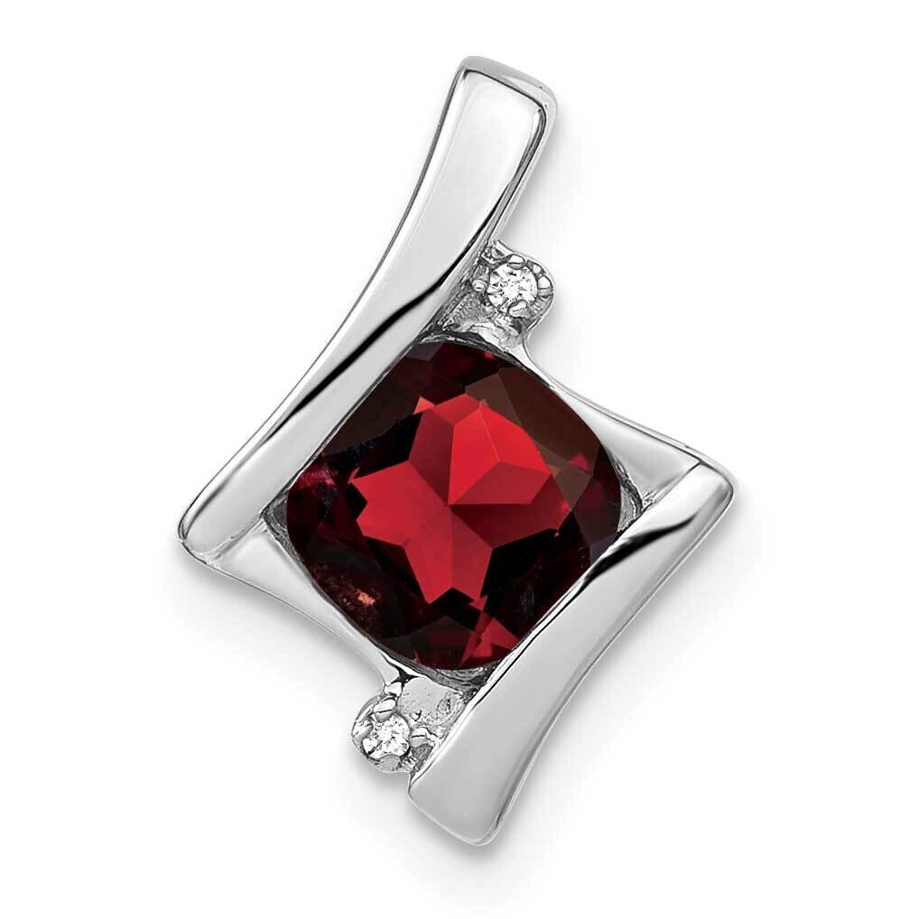 Garnet Diamond Pendant 14k White Gold PM7033-GA-001-WA, MPN: PM7033-GA-001-WA,