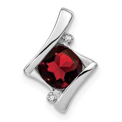 Garnet Diamond Pendant 14k White Gold PM7033-GA-001-WA, MPN: PM7033-GA-001-WA,