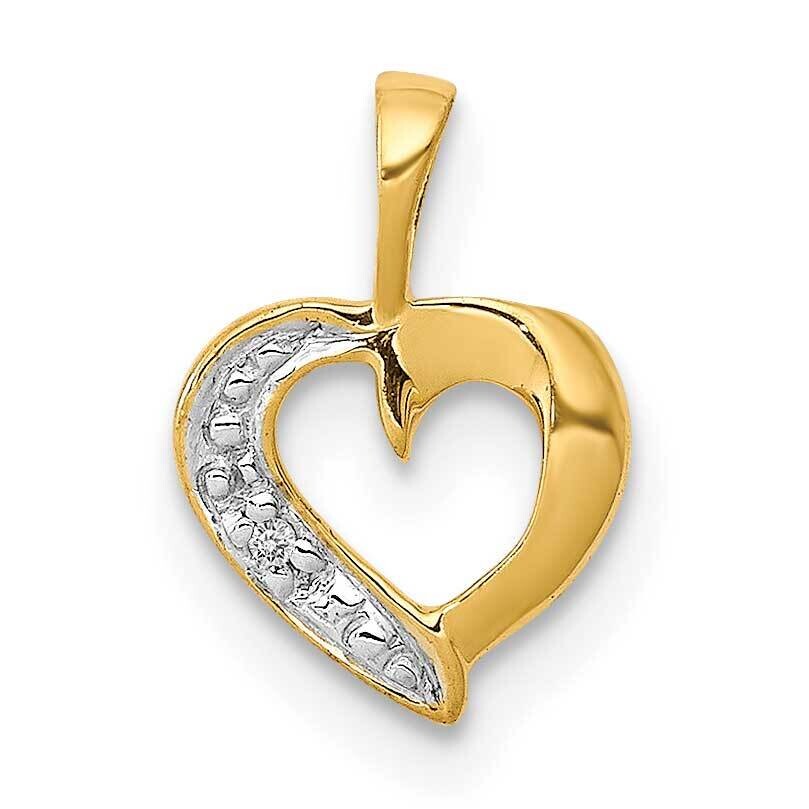 .01Ct. Diamond Heart Pendant 10k Gold PM4857-001-1YA, MPN: PM4857-001-1YA,